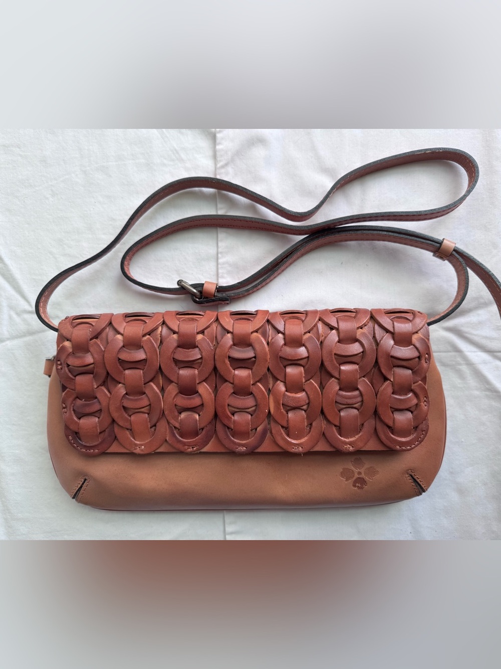 Patricia Nash Woven Ring-Detail Crossbody in Rust Brown